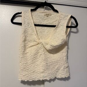 Madewell Popcorn-Knit Twist-Front Sleeveless Top